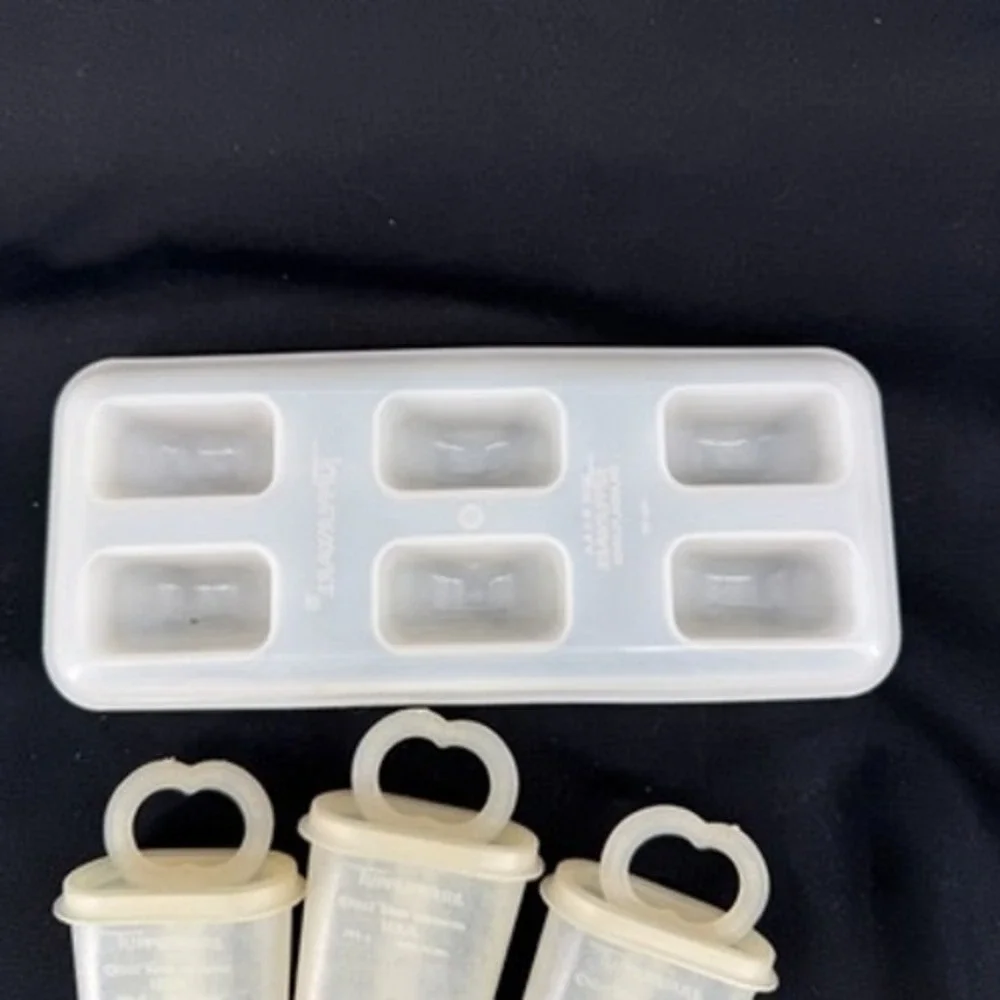 Vintage Tupperware Ice Tups Popsicle Maker Set 6 Molds Tray White 344-6 USA